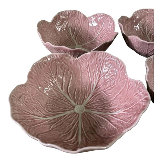 Pink Cabbage Leaf Bowls – Set of 4 (6.75”)