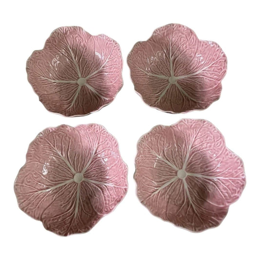 Pink Cabbage Leaf Bowls – Set of 4 (6.75”)